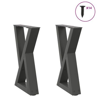 vidaXL Nohy konferenčného stolíka 2 ks antracitové 28x(42-43,3) cm oceľové