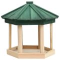 vidaXL Krmítko pre vtáky osemuholník masívne jedľové drevo 33x30 cm