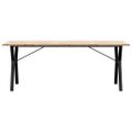 vidaXL Jedálenský stolík v tvare Y 200x100x75,5 cm borovica a oceľ