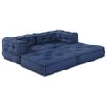 vidaXL Modulová pohovka 2 ks Látka Indigo 140 x 70 x 56 cm