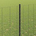 vidaXL Euro oplotenie s pilierom 10 x 1,6 m PVC potiahnutá oceľ Sivá