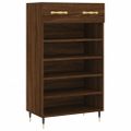 vidaXL Botník hnedý dub 60x35x105 cm kompozitné drevo