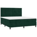 vidaXL Posteľný rám boxsping s matracom tmavozelený 180x200 cm zamat