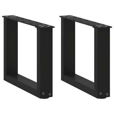 vidaXL Nohy konferenčného stolíka v tvare U, 2 ks, čierne, 40 x (30-31) cm, oceľové