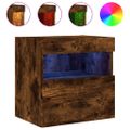 vidaXL TV nástenné skrinky s LED svetlami 2 ks dymový dub 40x30x40 cm