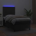 vidaXL Boxspring posteľ s matracom a LED čierna 80x200 cm umelá koža