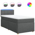 vidaXL Boxspring posteľ s matracom tmavosivá 90x200 cm látka