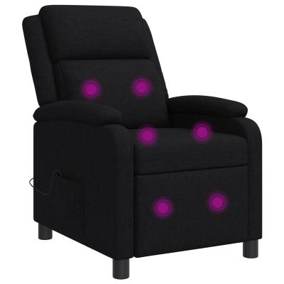 vidaXL Masážne relaxačné kreslo Čierna Látka