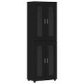 vidaXL Highboard FLORIN 60 x 35 x 182 cm Čierna Kompozitné drevo