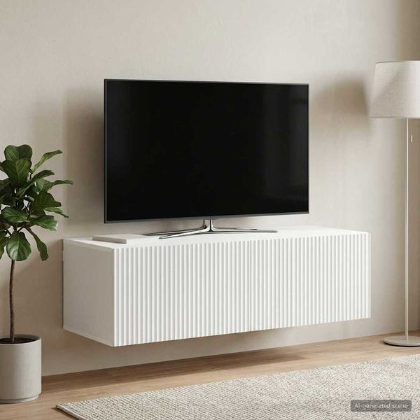 vidaXL Nástenná TV skrinka Biela 98 x 41 x 30 cm Kompozitné drevo