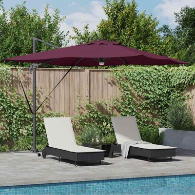 vidaXL Roma Parasol Červená 286 x 284 x 270 cm Hliník a polyester