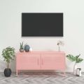 vidaXL TV skrinka ružová 105x35x50 cm oceľ