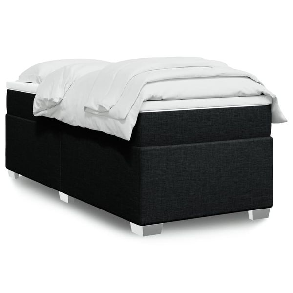 vidaXL Boxspring posteľ s matracom čierna 100x200 cm látka