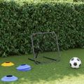 vidaXL Futbalové odrážadlo nastaviteľné čierne 84x73x60-80 cm oceľ