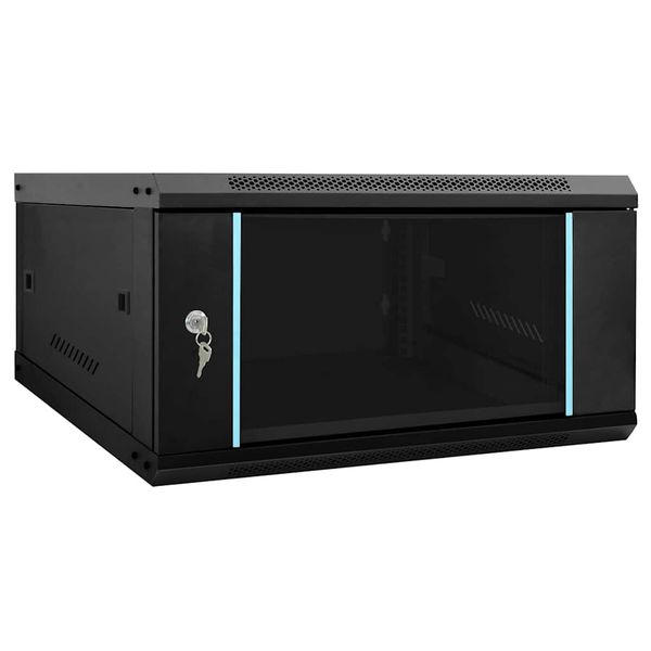 vidaXL Sieťový kabinet s úložiskom Čierna 60 x 60 x 35 cm Oceľ