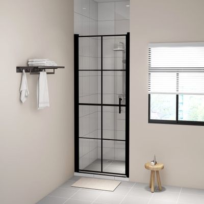 vidaXL Sprchové dvere čierne 81x195 cm tvrdené sklo