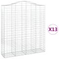 vidaXL Oblúkový gabionový kôš 13ks 200x50x220/240cm pozinkované železo