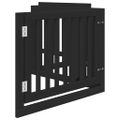 vidaXL Brána pre psa dvere sklad. 4 panely čierna 320cm topoľové drevo