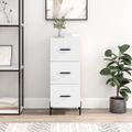 vidaXL Komoda lesklá biela 34,5x34x90 cm spracované drevo