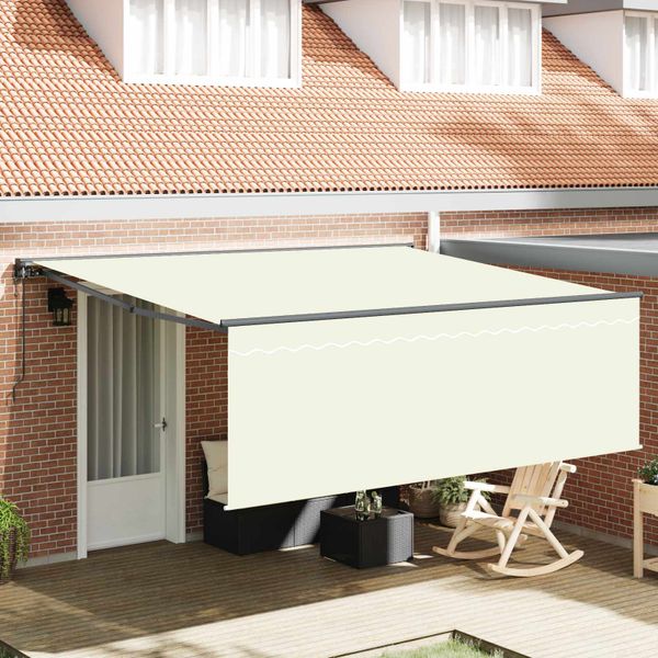 vidaXL Zatemniteľná markíza Krémová 400 × 300 cm Polyester a hliník