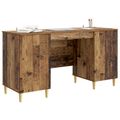 vidaXL Stôl s poličkou Staré drevo 142,5 x 50 x 75 cm Kompozitné drevo