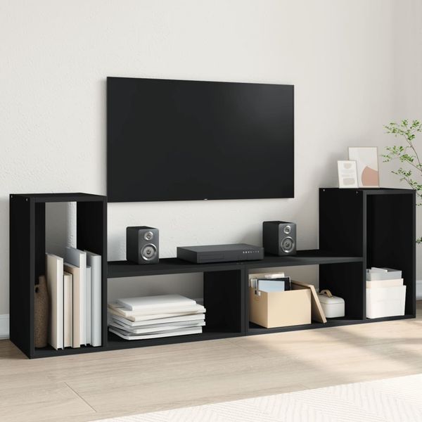 vidaXL TV stolíky 2 ks čierne 75 x 30 x 50 cm cm kompozitné drevo