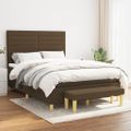 vidaXL Boxspring posteľ s matracom tmavohnedá 140x200 cm látka