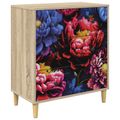 vidaXL Příborník KIEL Tmavý pivonkový potlač 66 x 36,5 x 75 cm Sonoma