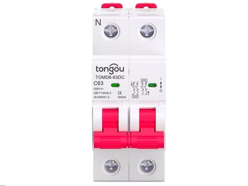 Jistič DC 16 A/C 2P Tongou TOMD6-63DC na DIN lištu