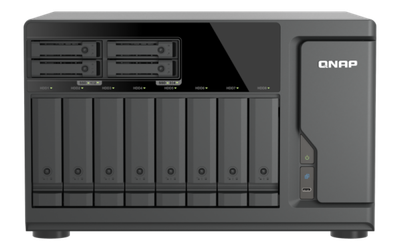 QNAP TVS-h1277AX-R5-16G (AMD Ryzen 5, 16GB DDR5 RAM, 8x 3,5'' + 4x 2,5'', 3x PCIe, 2x 2,5GbE, 2x 10GbE)