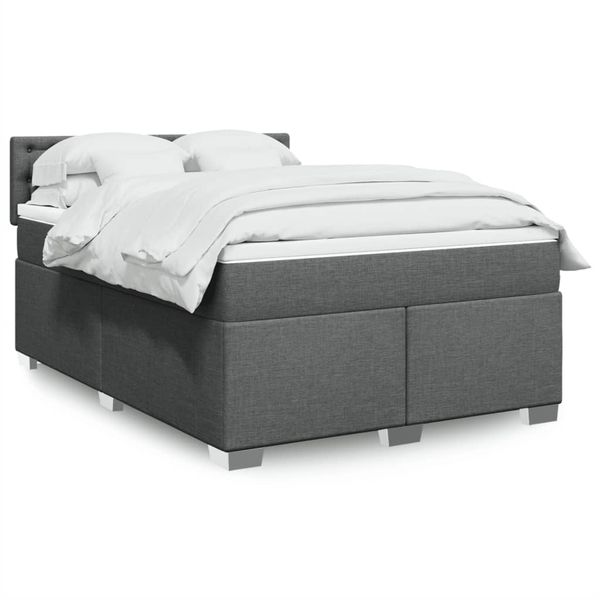 vidaXL Boxspring posteľ s matracom tmavosivá 140x200 cm látka