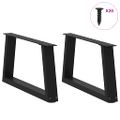 vidaXL Nohy konferenčného stolíka v tvare V, 2 ks, čierne, 50 x (30-31,3) cm, oceľové