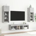 vidaXL 5-dielne TV nástenné skrinky s LED betónovo sivé kompozit.drevo