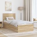 vidaXL Rám postele Sonoma dub 75 x 190 cm Kompozitné drevo