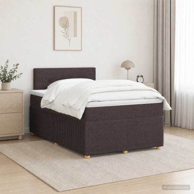 vidaXL Posteľ boxspring s matracom Tmavohnedá 120 x 200 cm Látka