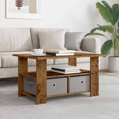 vidaXL Konferenčný stolík Staré drevo 77 x 55 x 42 cm Kompozitné drevo