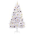 vidaXL Umelý Sklápací Vianočný Stromček LED Biela 106 x 106 x 210 cm