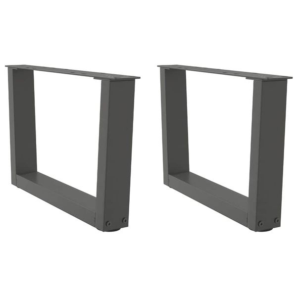 vidaXL Nohy konferenčného stolíka v tvare V, 2 ks, antracitové, 50 x (30-31,3) cm, oceľ