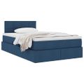 vidaXL Postel s úložným prostorem a matrací Modrá 120 x 190 cm Zamat