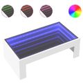 vidaXL Konferenčný stolík s nekonečnými LED biely 90x50x30 cm