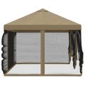 vidaXL Kryt altánku s bočnými stenami 6 x 3 m Béžová Polyester 190 gsm