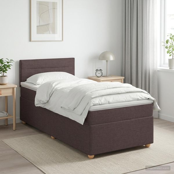 vidaXL Posteľ boxspring s matracom Tmavohnedá 80 x 200 cm Látka