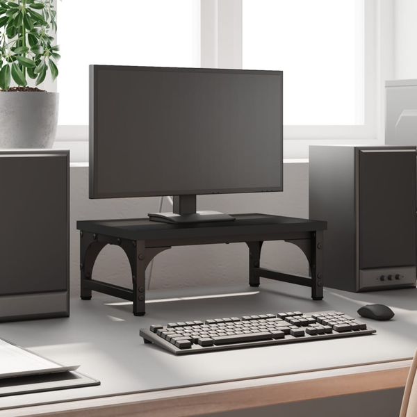 vidaXL Stojan na monitor čierny 37x23x14 cm kompozitné drevo