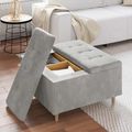 vidaXL Ottoman s Úložným Priestorom Svetlosivá 80 x 80 x 45 cm Zamat