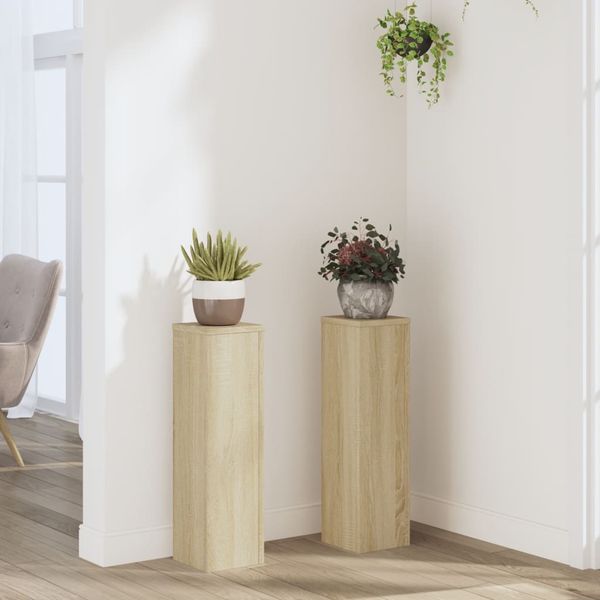 vidaXL Stojany na rastliny 2 ks dub sonoma 17x17x60cm kompozitné drevo