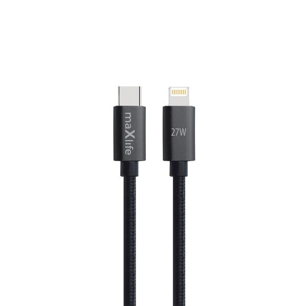 Maxlife MXUC-12 kábel USB-C - Lightning 2,0 m 27W čierny