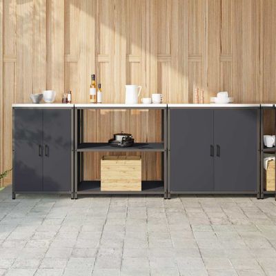 vidaXL Kuchynský úložný set HATTEM 3 pcs Antracitová