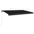 vidaXL Stojaca ručne zaťahovacia markíza 500x350 cm antracitová