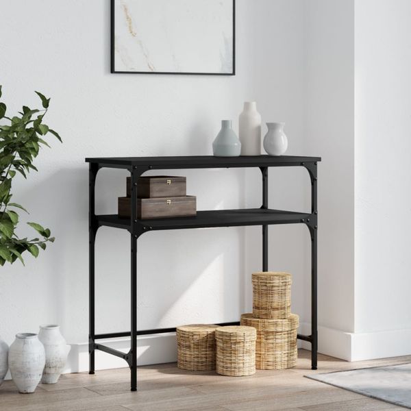 vidaXL Konzolový stolík čierny 75x35,5x75 cm kompozitné drevo