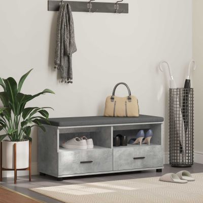 vidaXL Predsieňová lavica s vankúšom Betónovo Sivá 100 x 38 x 46 cm
